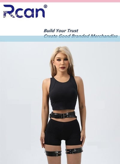 Buy Leather Belt Leg Loop Waist Leg Body Chain Garter Fashion Body Accessories Punk Rock Waist Chain for Women in Saudi Arabia