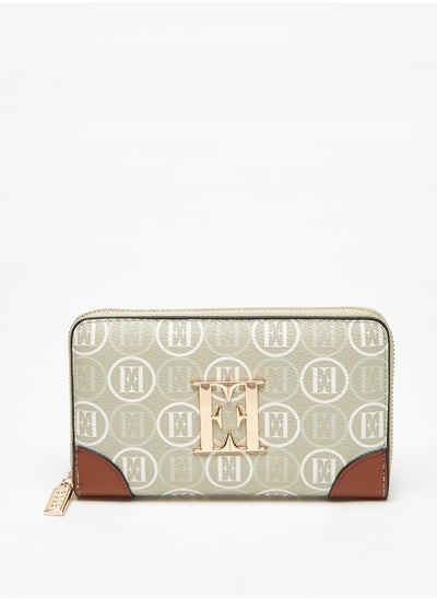 اشتري Monogram Print Zip Around Wallet في السعودية