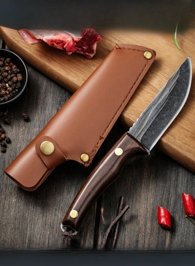 Buy Carbon Steel Boning Knife Sharp Wooden Handle Knife Handle Meat Knife Barbecue Outdoor Knife - Curved Blade in Saudi Arabia