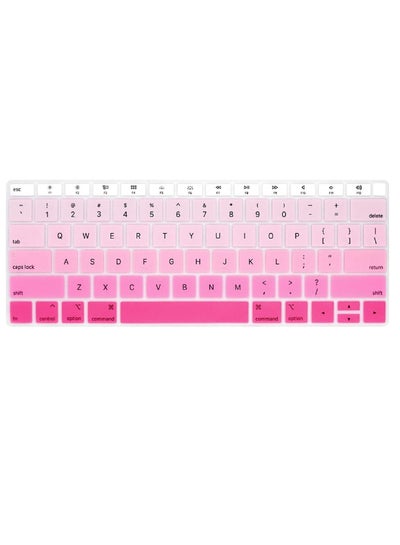 Buy US Layout English Keyboard Cover for MacBook New Air 13 Inch with Retina Display and Touch ID Model A1932 Release 2018/2019 Pink in UAE