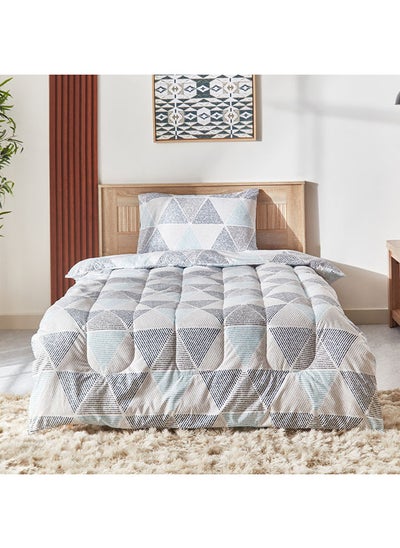 اشتري Ontario Kyle 2-Piece Printed Microfiber Twin Comforter Set 220 x 160 cm في الامارات