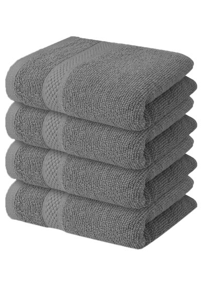 اشتري Infinitee Xclusives Premium Grey Washcloths Set – Pack of 4, 33cm x 33cm 100% Cotton Wash Cloths for Your Body and Face Towels, Kitchen Dish Towels and Rags, Baby Washcloth في الامارات