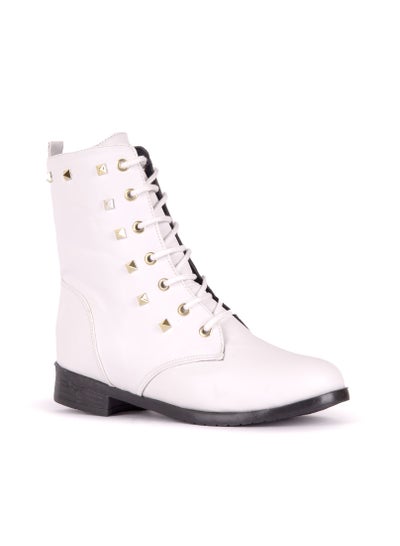 Buy Ankle Boot E-15 Leather - White in Egypt
