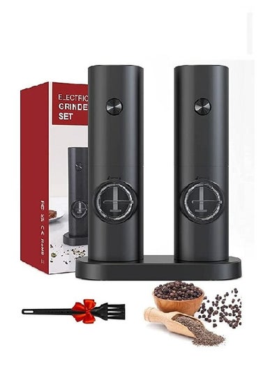 Buy 2-Pack Electric Salt and Pepper Grinder Set Automatic Pepper and Salt Mill Grinder Battery-Operated with Adjustable Coarseness in Saudi Arabia