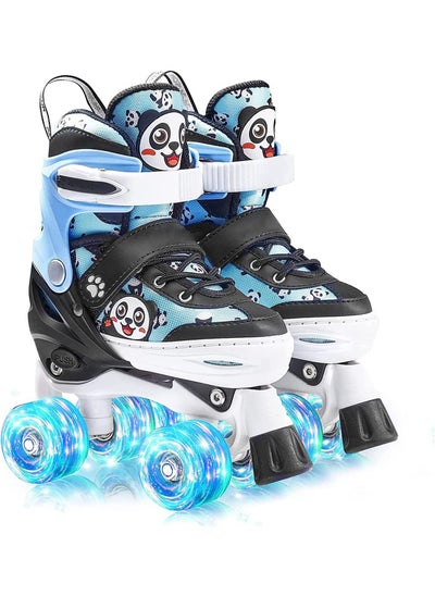 Buy Double Row Skating Shoes Panda Design with Lighting Wheel for Beginner in UAE