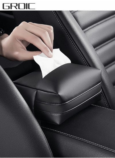 Buy Car Tissue Holder, Car Armrest Box Tissue Holder, PU Leather Backseat Tissue Case Holder for Vehicle,Binding Napkin Paper Box,Automotive Interior in Saudi Arabia