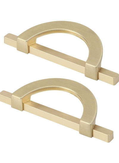 اشتري Brushed Gold Wardrobe Handles, Stylish Zinc Alloy Pulls - Includes Mounting Screws, L115mm/4.53" Length, Enhance Your Furniture with Stylish Furniture Handles(Set of 2) في الامارات