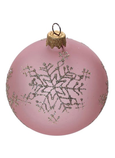 اشتري Xmas Hanging Glitter Snowflake Ball, Rose Gold – 9.5 cms في الامارات