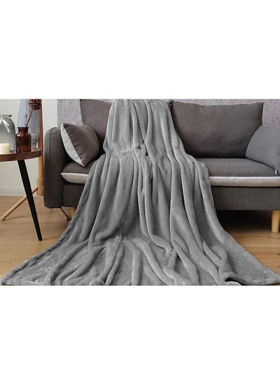 Buy Ultra Plush Blanket 150x200cm-grey in UAE