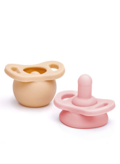 Buy Doddle & Co. Baby Pacifier, Natural Shape, 100% Silicone - Pop & Go - Stage 1 - Blush / Smashcake (0-3m) in UAE