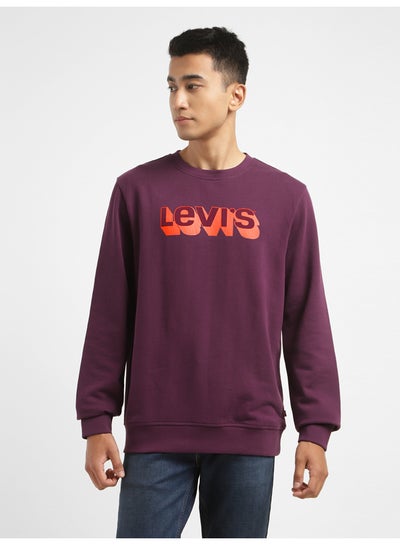 Buy Men's Typography Maroon Crew Neck Sweatshirt in Egypt