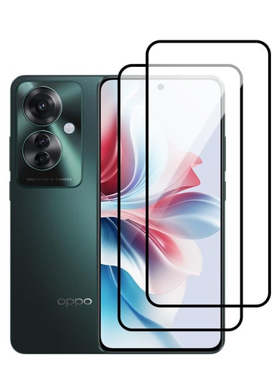 اشتري Pack of 2 Tempered Glass Screen Protector With 9H hardness For Oppo Reno 11F في الامارات