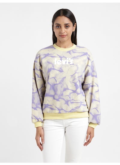 Buy Women's Abstract Yellow Crew Neck Sweatshirt in Egypt