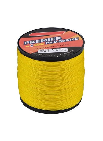 Buy 5.0/50LB Fishing Wire Abrasion Resistant Fishing Tape 4 Stranded Braided PE Fishing Line for Seawater Freshwater 300m Yellow in Saudi Arabia