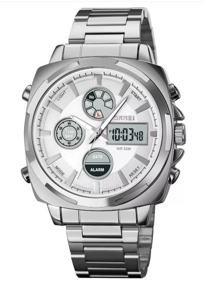 Buy SKMEI 1673 Analog Digital Combination Stainless Steel Bracelet Men’s Watch in UAE