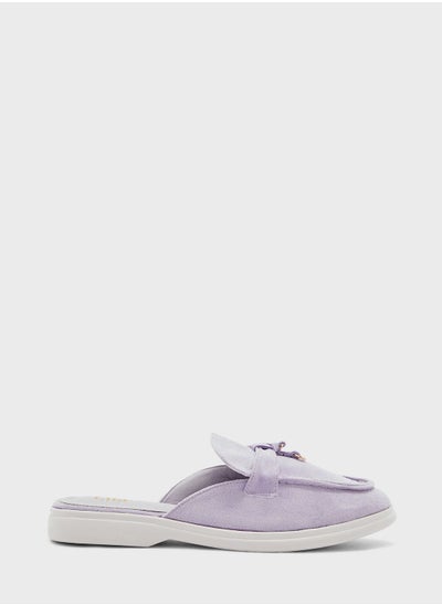 اشتري Faux Suede Padlock Detail Slip On Loafer في الامارات