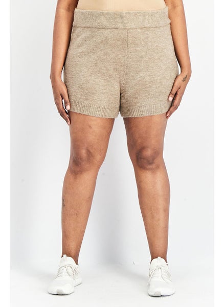 اشتري Women Knitted Basic Short, Brown في السعودية