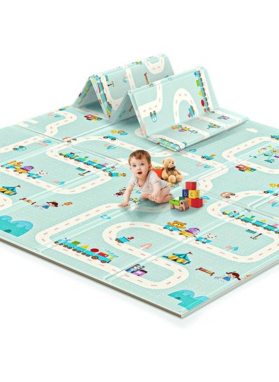 Buy Baby Play Mat, 200x180x1 cm Foldable Play Mat for Baby, Extra Large Non-Toxic Tummy Time and Crawling Mat, Thick Foam Play Mat for Baby, Reversible Portable Baby Floor Mat in Saudi Arabia