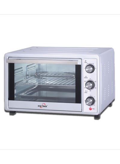 Buy STAR TRACK 35L Electric Oven with Rotisserie, Convection, 120-Min Timer, Temperature Control 100°C-250°C, Up/Down and Dual Function, 3 Knob Control, 5 Baking Accessories, Stainless Steel Body and Handle, 1500W in UAE