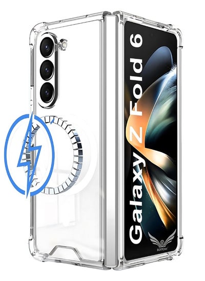 Buy Samsung Z Fold 6 Magnetic Case Compatible with MagSafe Crystal Clear Anti Yellowing Shockproof Hard PC Protective Phone Case Cover for Samsung Galaxy Z Fold 6 in UAE