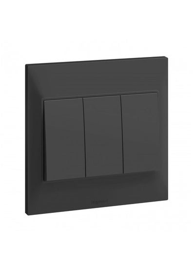 اشتري 10A Switch 3Gang 1Way Belanko Anthracite في الامارات