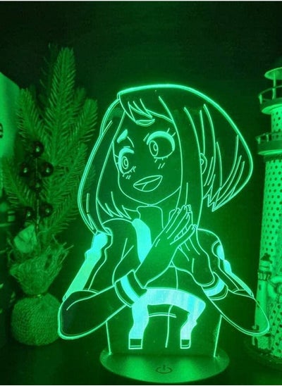 اشتري Multicolour 3D Lights Boku no Hero Academia OCHACO URARAKA 3D Lamp LED Illusion Night Lights Anime Lamp for Kids Bedroom Decor Manga Gadget Xmas Gift في الامارات