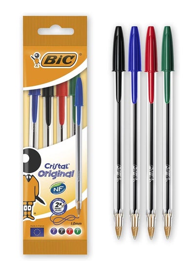 Buy 4-Piece Ball Pen Medium Tip Multicolour in UAE