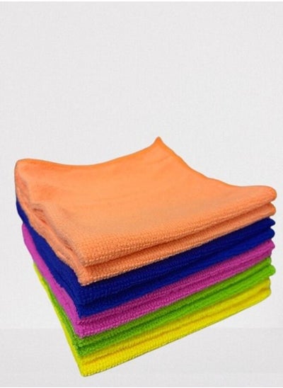 Buy 10-Piece Microfiber Cleaning Cloth Set Multicolor in UAE