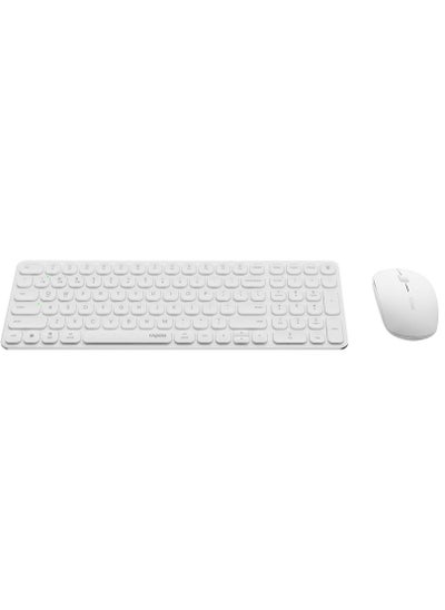 Buy Rapoo 9320M Wireless Combo Set, Multi-Mode Wireless, Bluetooth 3.0, 4.0 & 2.4 GHz, Spill Resistant Keyboard, Ergonomic Design, 1300 DPI Optical Mouse, White in UAE