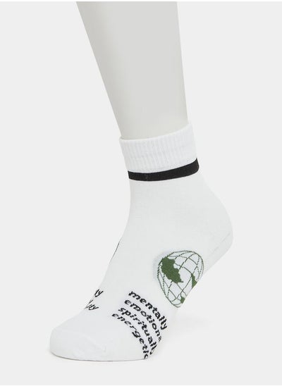 اشتري Slogan Print Ankle Length Socks في السعودية