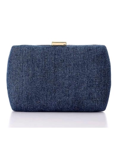 Buy Women's blue jeans bag with a golden metal handle and arm in Egypt