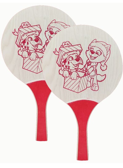 Buy Wooden Beach Tennis Racquets 22CM Widex6MM Thick, Painted Red (Assorted Design) in Egypt