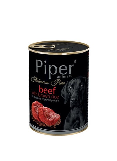 Buy Piper Platinum Pure Beef with Brown Rice 400g in UAE