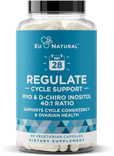 Buy Regulate Myo-Inositol & D-Chiro Inositol – Fertility Supplements for Women, 2-in-1 Hormone Balance at Optimal 40:1 Ratio, Cycle Consistency, Menstrual & Ovulation Support – 90 Vegetarian Soft Capsules in UAE