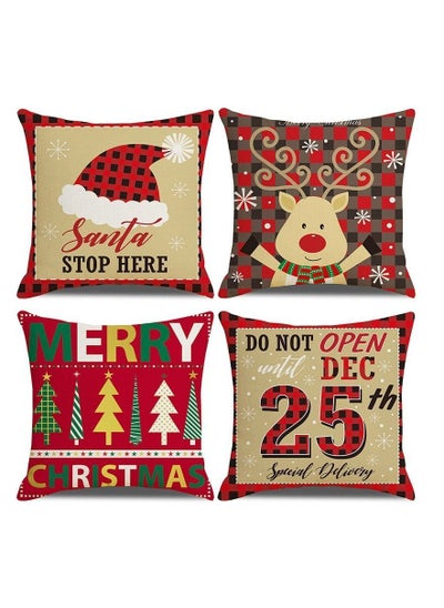 اشتري 4Pcs christmas pillow case cover cushion for home decor 45*45cm في الامارات