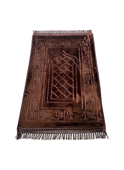 Buy Anti-Slip Velvet Top Prayer Mat  70x110 cm ( Brown ) in UAE