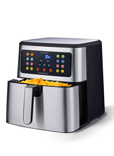 Buy Divaki Digital Air fryer l Easy fry & Grill, Auto Pre Heat, 16 Pre sets, Dual Heating Elements (Top & Bottom) l 2000w, 50/60Hz ,8L , Steel Finish & Black in UAE