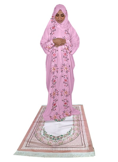 Buy Premium Prayer Mat Set With Prayer Dress Soft Cotton in Saudi Arabia