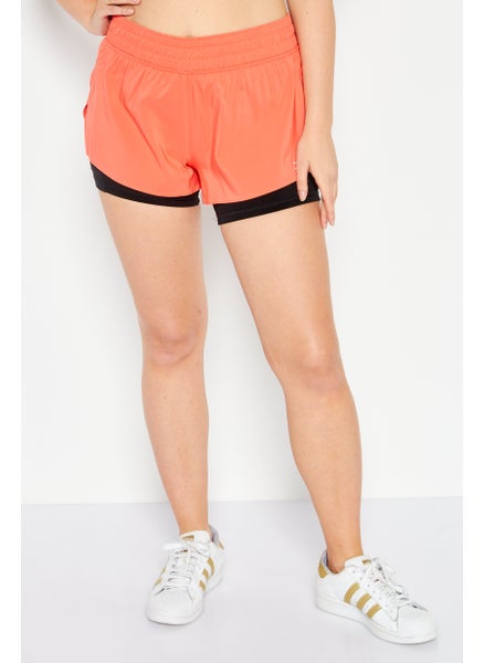 اشتري Women 2 in 1 Sportswear Fit Running Shorts, Coral في الامارات