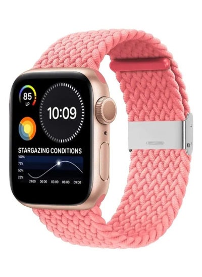 Buy Replacement Adjustable Braided Sport Apple Watch Band for 41/40/38mm Pink in UAE