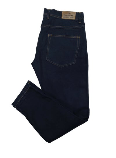 Buy Regular men's jeans Dark Blue No Lycra in Egypt