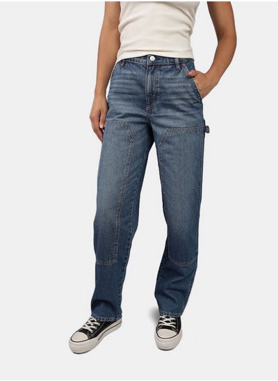 Buy AE Strigid Super High-Waisted Baggy Straight Cargo Jean in Egypt