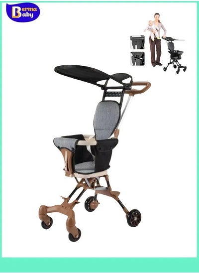 Buy Baby Stroller,2 in 1 Convertible Baby Stroller,Compact Stroller with One-Hand Fold、Adjustable Canopy、Anti-Shock Toddler Pushchair Stroller,for 0-36 Months in Saudi Arabia