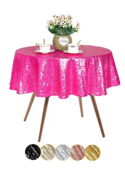 Buy Glitter Sequin Round Tablecloth for Party Wedding Bridal Baby Shower Home Decorations 60cm/120cm/180cm in Saudi Arabia