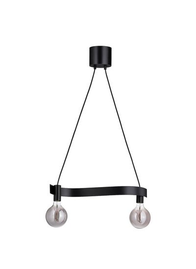 Buy Pendant Lamp With Light Bulb Wave Shaped Black Globe Grey Clear Glass in Saudi Arabia