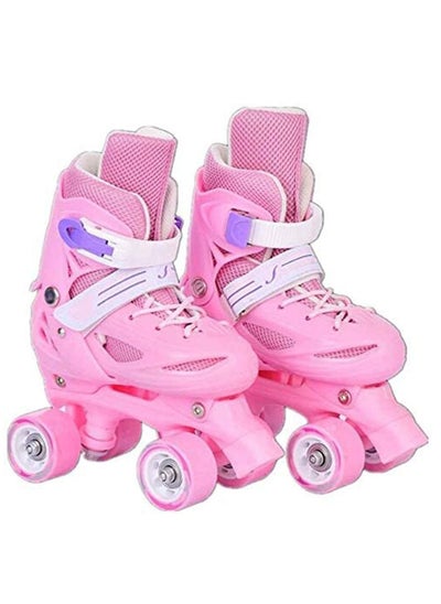 Buy Roller Skates Shoes, Double Rows 4 Wheels, Adjustable Size for Boys And Girls in UAE