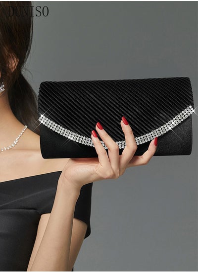 Buy Women Shiny Glitter Evening Clutch Crossbody Bag Envelope Handbag Chain Purse for Wedding Formal Cocktail Party in Saudi Arabia