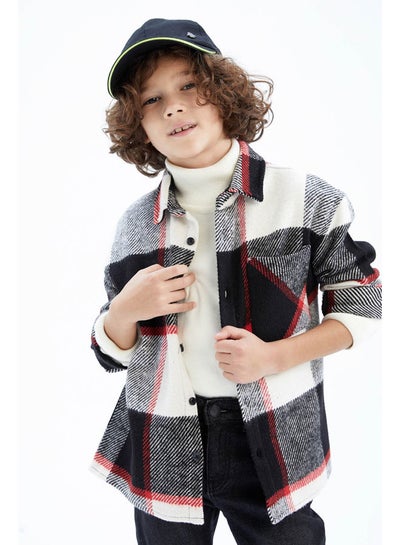Buy Boy Oversize Fit Polo Neck Woven Long Sleeve Shirt in Egypt