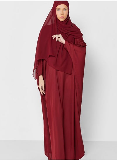 Buy Cape Sleeve Belted Prayer Dress in UAE