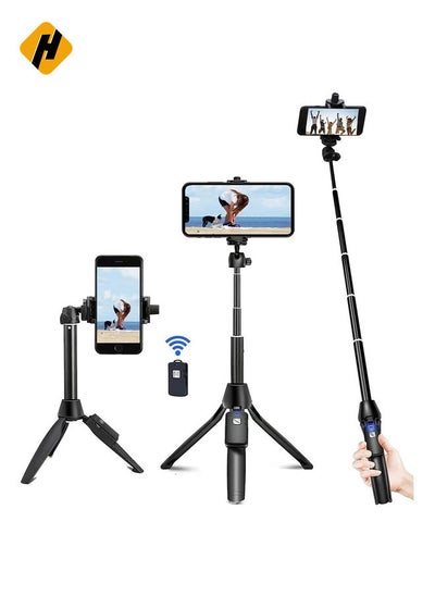 Buy Selfie Stick, 40 inch Extendable Selfie Stick Tripod,Phone Tripod with Wireless Remote Shutter Compatible with iPhone 12 11 pro Xs Max Xr X 8Plus 7 in UAE